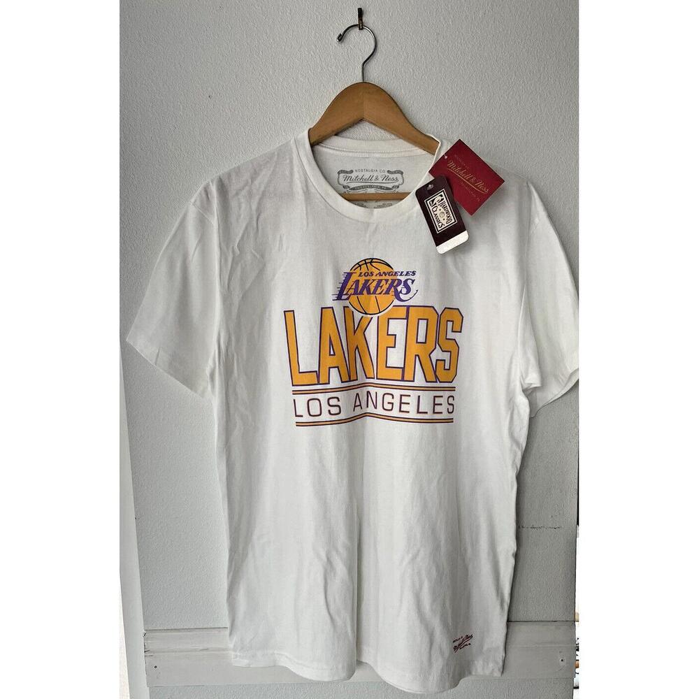 Lakers Mitchell Ness Nba World Cup Pattern Shirt Mens Size Large Nwt